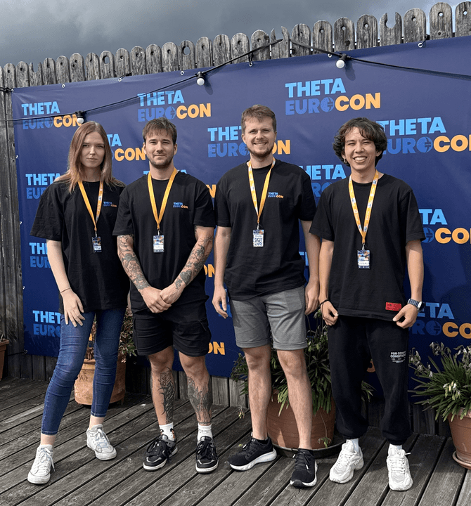 Team holding prize at BlockJam Hackathon